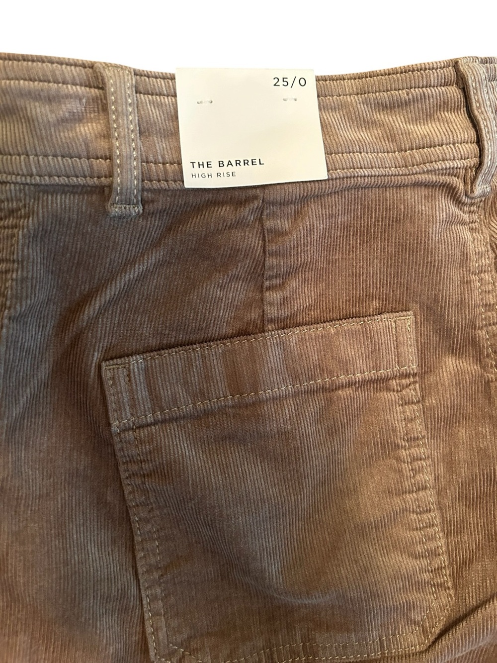 LOFT Made & Loved Tan Corduroy High Waist Barrel Jeans - NWT - PoetCore size 25 - Picture 6 of 11